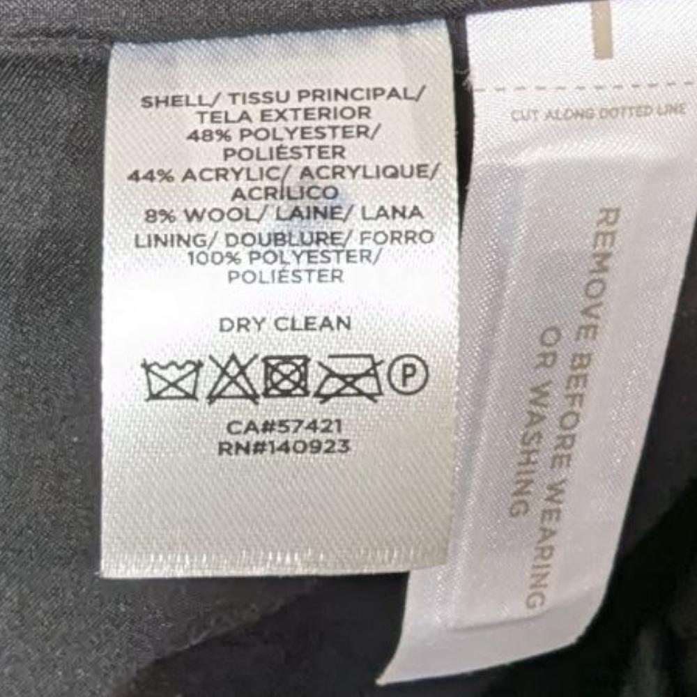 {FLAW} Lane Bryant Black and White Plaid Funnel Neck Pea Car Wool Blend Coat (M) - Picture 9 of 11